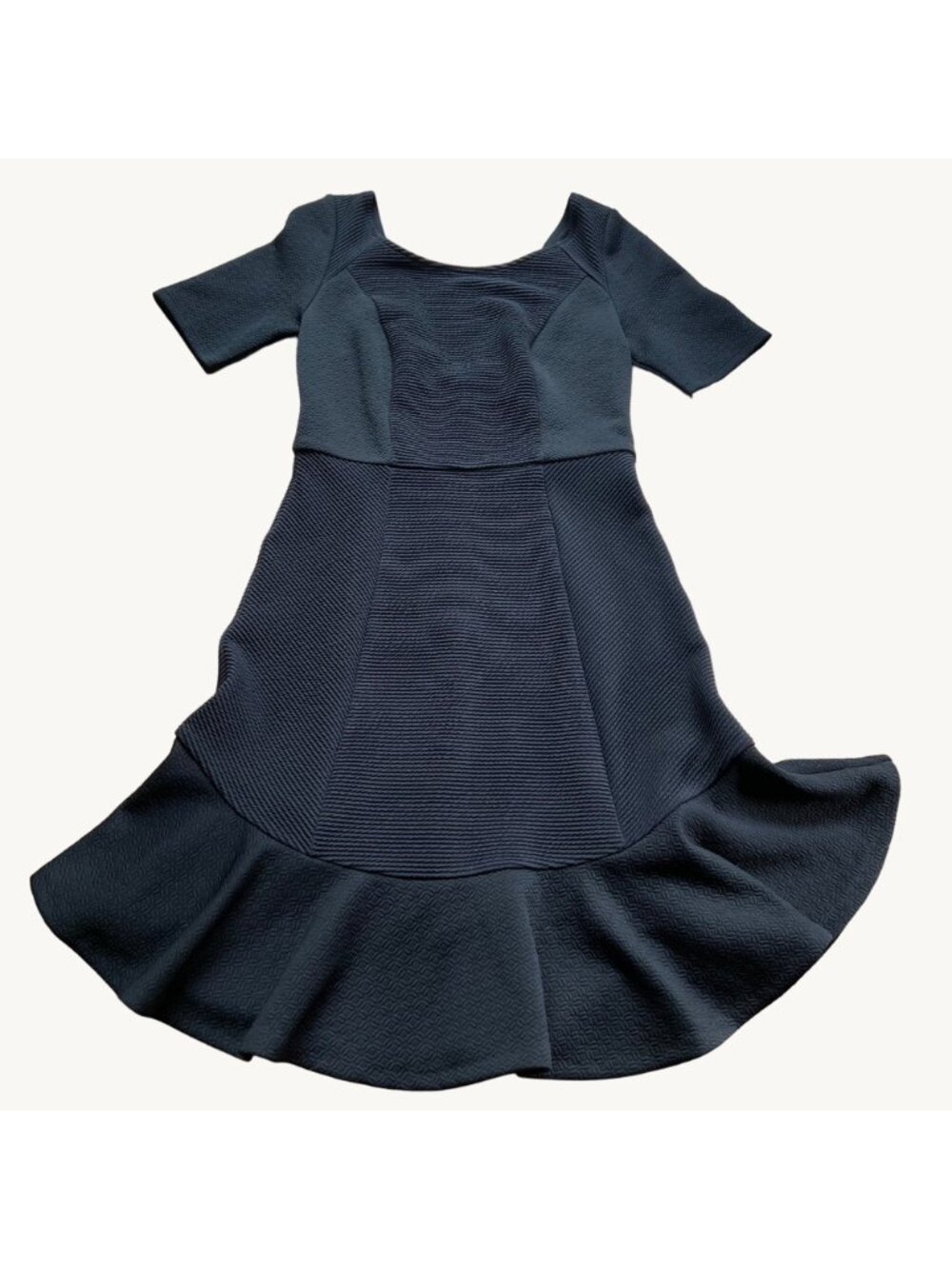 Anthropologie HD In Paris Size 2 Black Marcelline Textured Flounce Sheath Dress - Picture 2 of 16